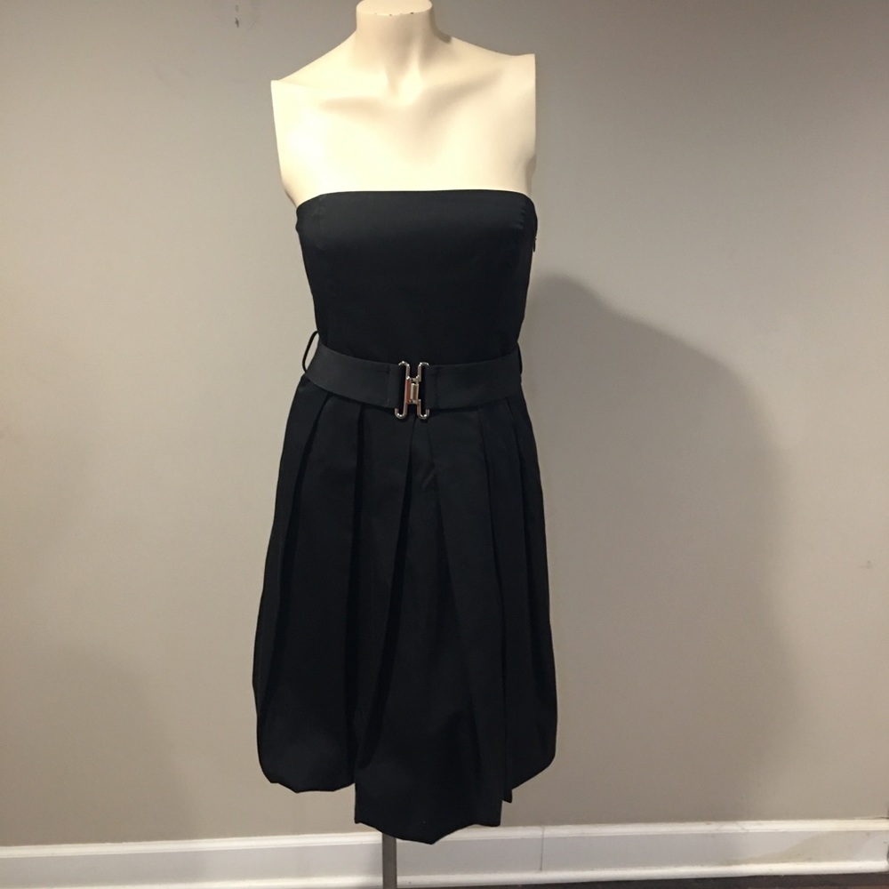 Zara Basic Lil Black Dress Strapless Bubble Skirt